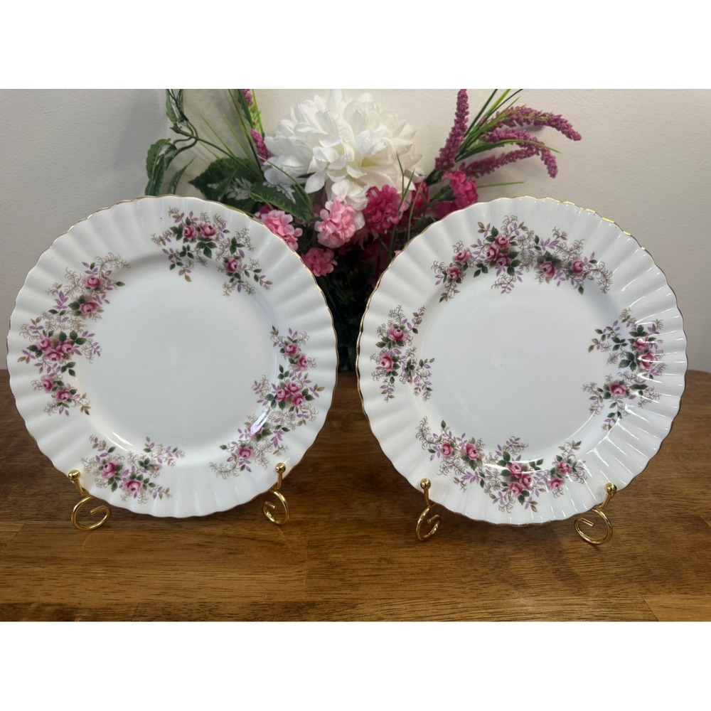 Royal Albert Lavender‎ Rose Bone China Plates Set Of 2 Vintage Dining